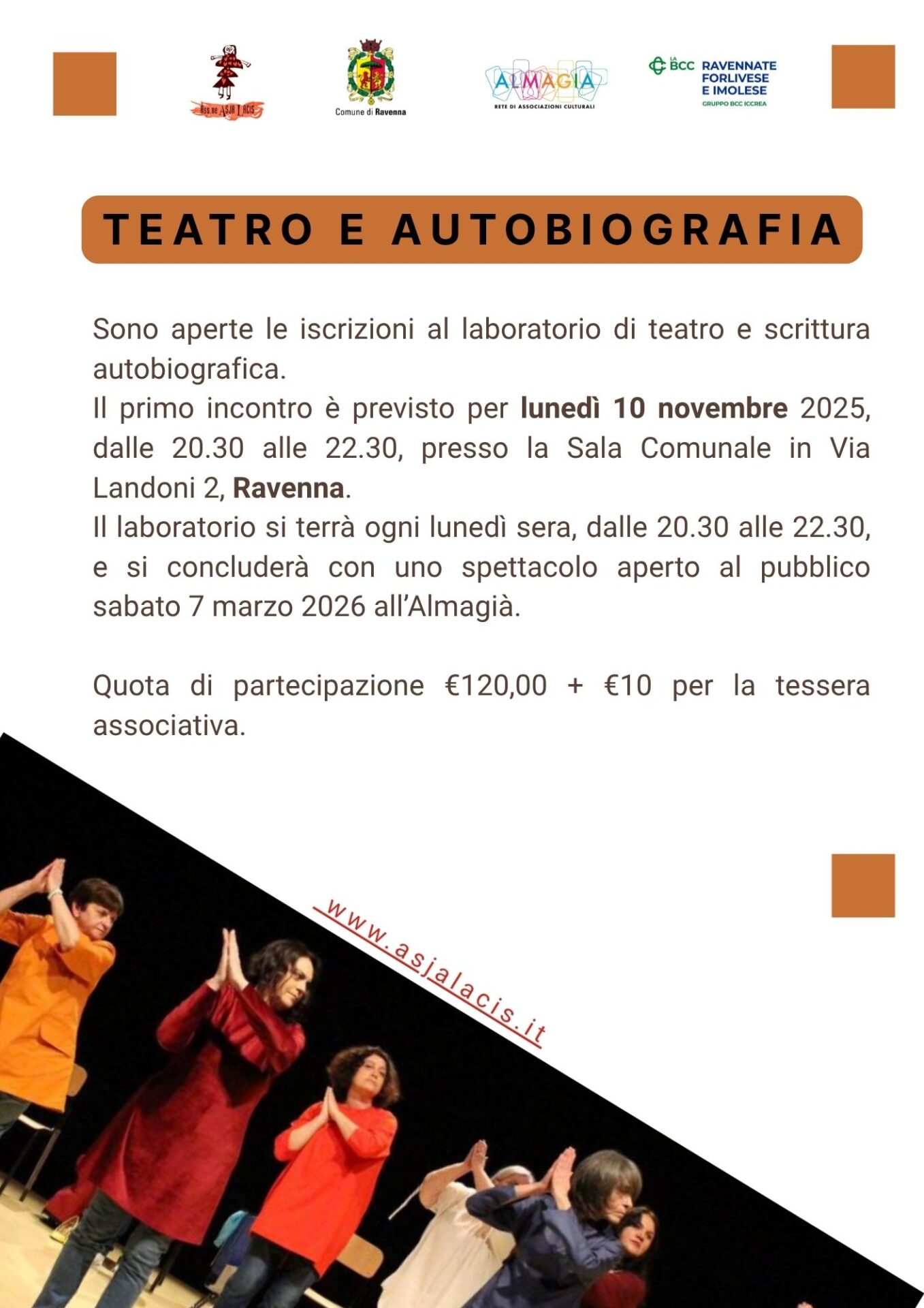 Chiamata per laboratorio di teatro e autobiografia 2025-2026